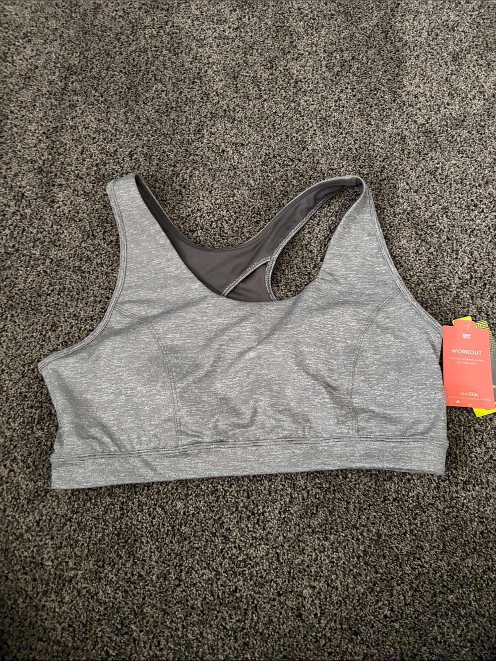 Heather Gray Racerback Workout Sports Bra